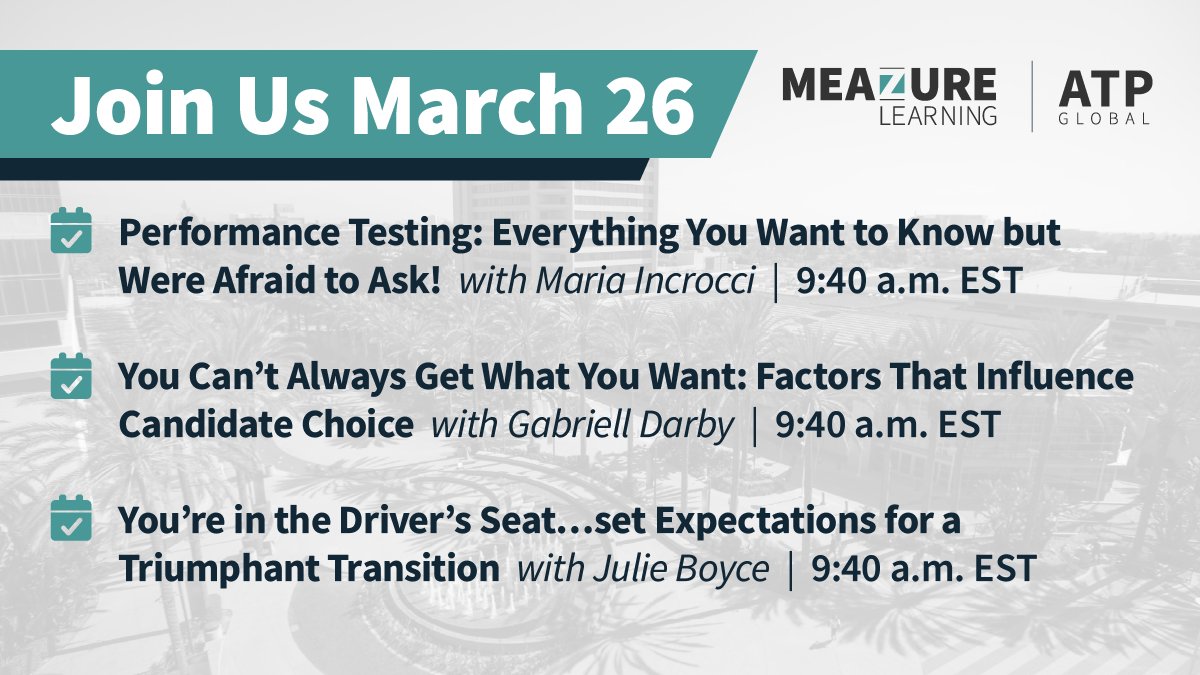 Meazure Learning (@meazurelearning) on Twitter photo It’s the last day of the <a href="/atpconf/">ATP Conference</a> Innovations in Testing Conference! Finish strong by attending one of the sessions that we’re participating in this morning! It’s the last day of the <a href="/atpconf/">ATP Conference</a> Innovations in Testing Conference! Finish strong by attending one of the sessions that we’re participating in this morning!