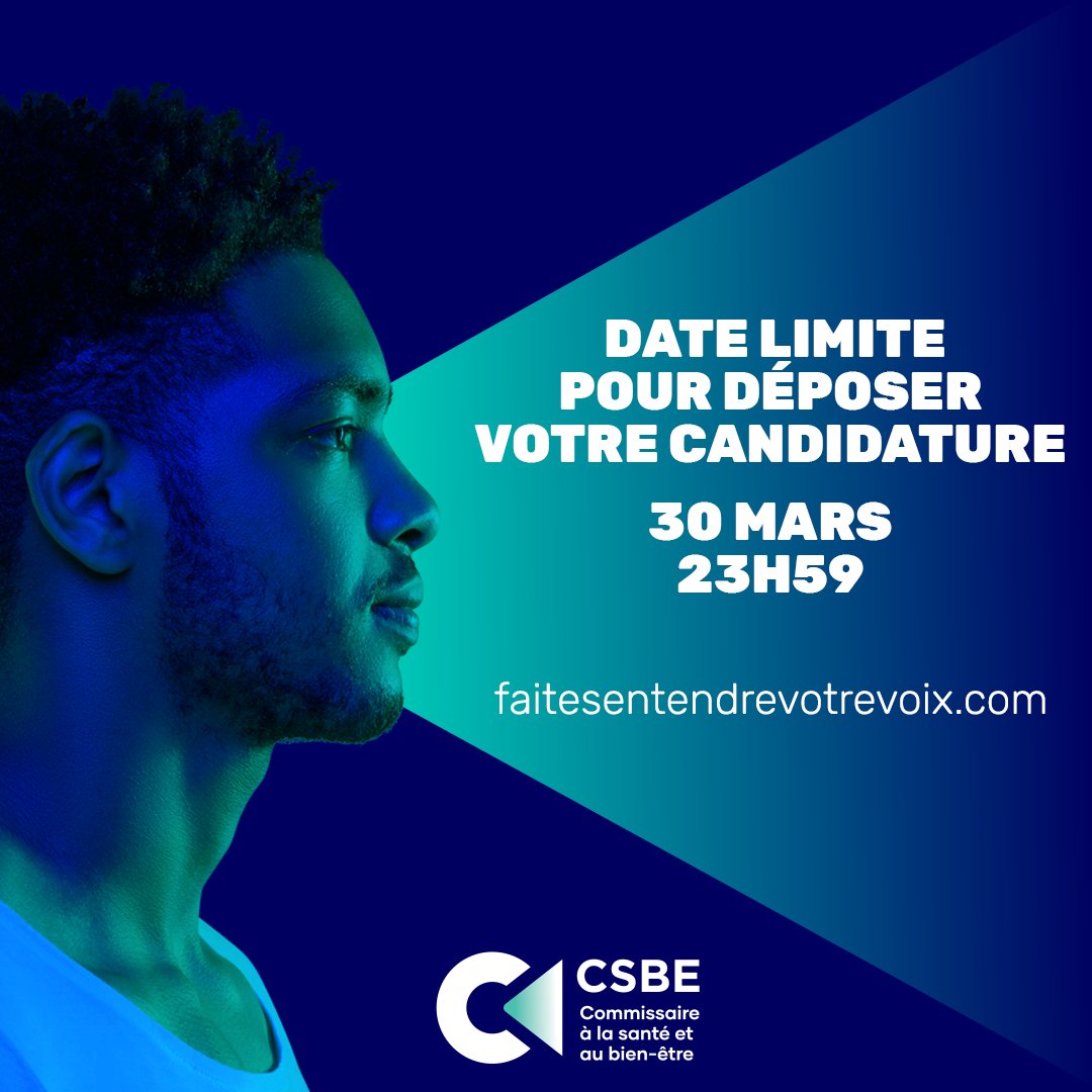 La période d’appel de candidatures au Forum de consultation se termine bientôt. Pour faire entendre votre point de vue sur divers enjeux touchant le système de santé et de services sociaux québécois, déposez votre candidature avant ce dimanche: bit.ly/40SBHbI

#santéqc