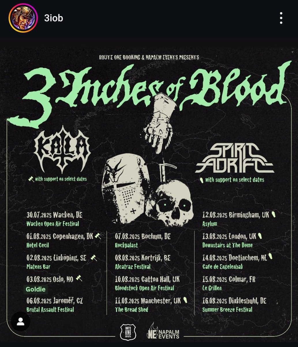 3IOB &amp; Spirit Adrift at The Dome 😱 See ya there!