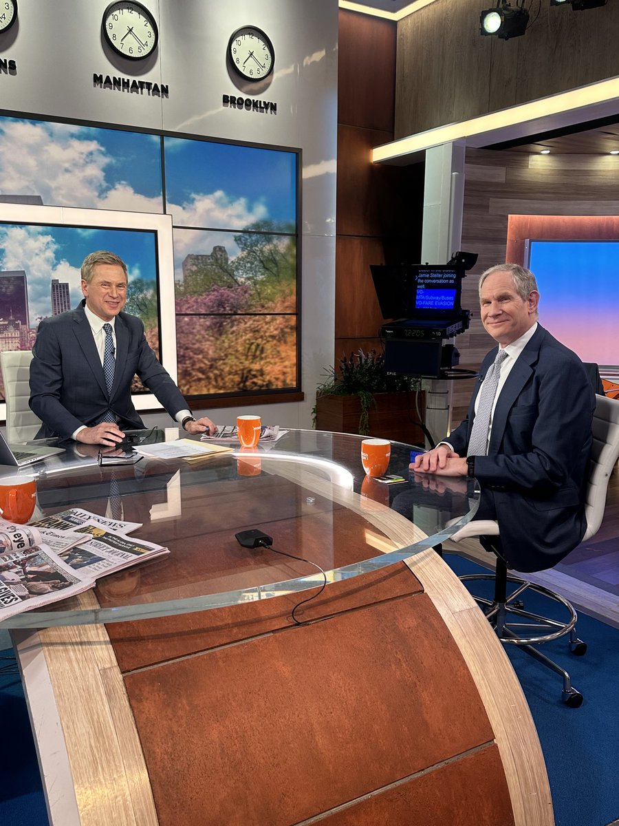 Same blue suit-white shirt-blue tie wardrobe consultant used by ⁦<a href="/patkiernan/">Pat Kiernan</a>⁩ and ⁦<a href="/MTA/">MTA</a>⁩ head Janno Lieber, who discussed benefits of congestion relief live on morning show. “Everyone likes less traffic and getting where they’re going sooner.”