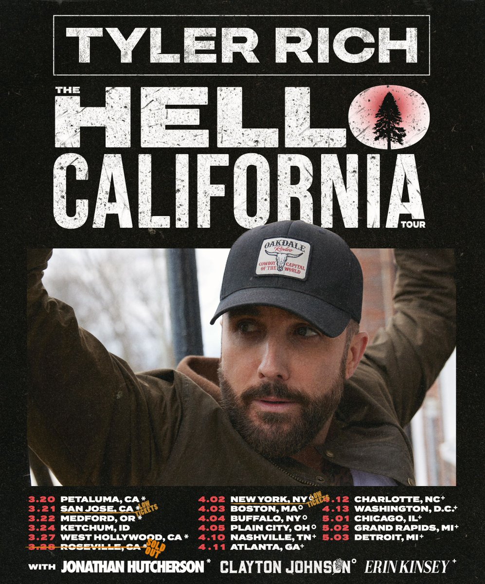 TylerRichMusic's tweet photo. UPDATE! I'm bringing Erin Kinsey &amp; Clayton Johnson out with me on select dates! Some venues are now at low ticket warning, and others are picking up speed as we get closer! Can't wait to see yall!

#TourUpdate #SpecialGuests #LowTicketAlert #LiveMusic https://t.co/7l092B24uP