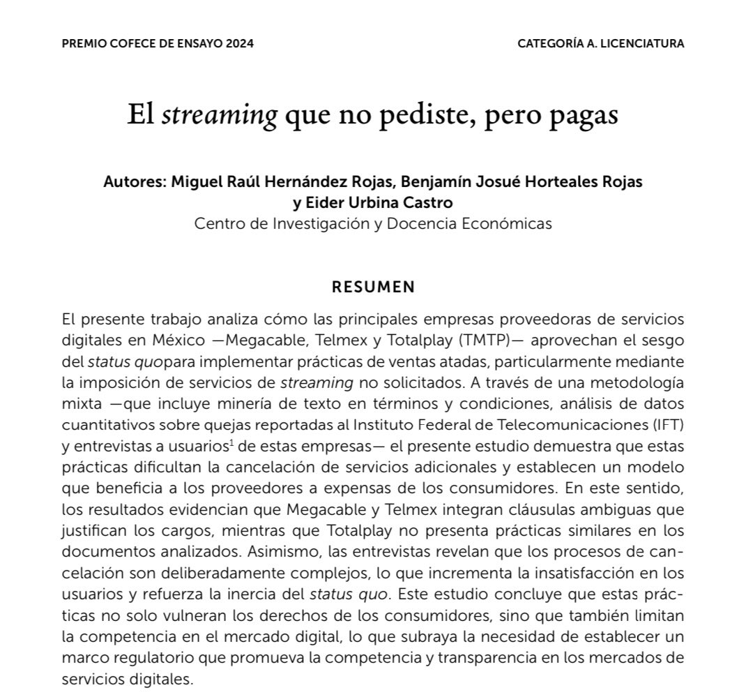 ¿Ya revisaste tu último estado de cuenta? Si no, este ensayo que hicimos <a href="/Benjiii_lc/">ben_ji</a> <a href="/eider_urb/">Eider Urbina</a> y yo podría darte una buena razón para hacerlo.

Disponible aquí: cofece.mx/wp-content/upl…