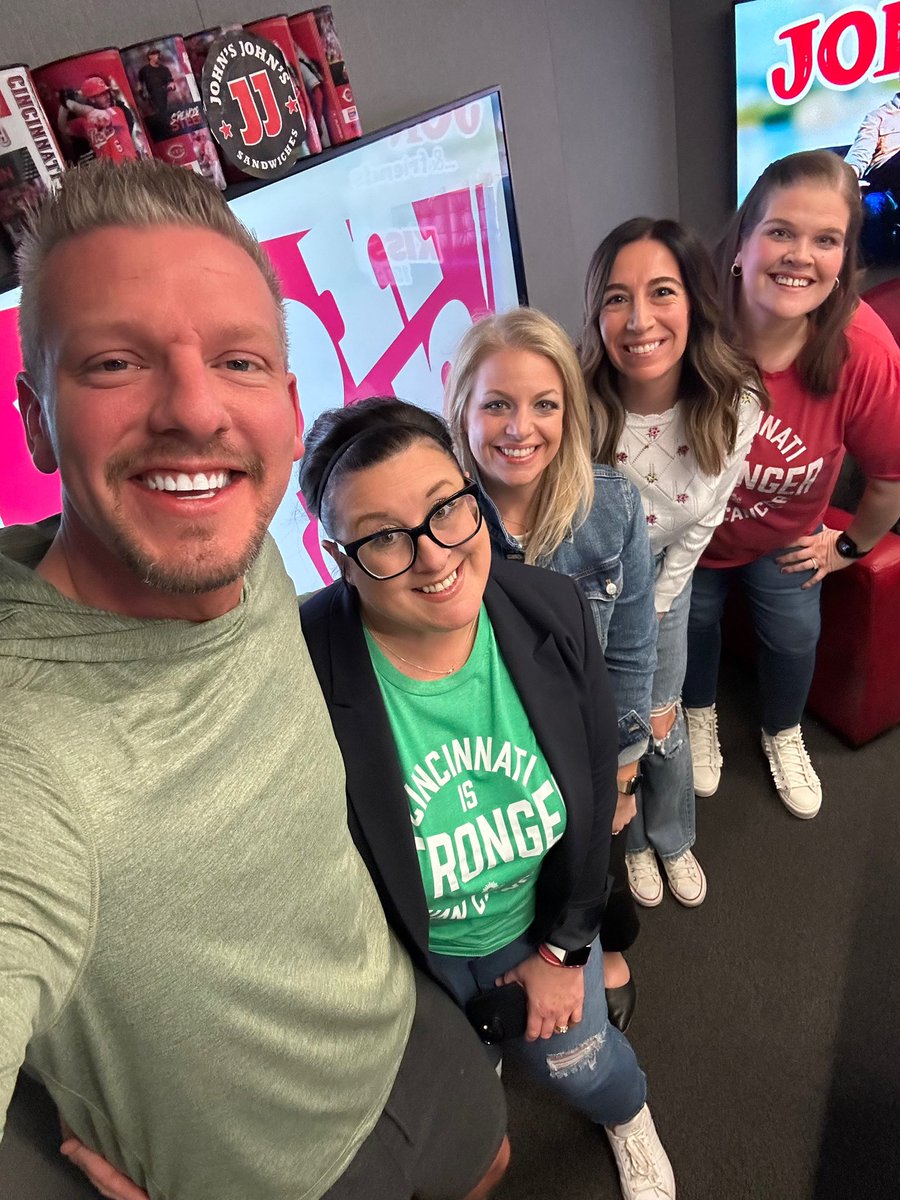 Gretchen Ram (@ramfam5134eva) on Twitter photo Spent the morning with <a href="/jonjononair/">JonJon</a> repping <a href="/CSCcincy/">Cancer Support Community Greater Cincinnati-NKY</a> with a print on demand <a href="/CincyShirts/">Cincy Shirts</a> “Community Is Stronger than Cancer” green tee for the weekend’s festivities. Always awesome!
Bonus got to tell <a href="/MoEgger/">Mo Egger</a> & <a href="/tony_pike15/">Tony Pike</a> how much I love the shows while there. ❤️ Spent the morning with <a href="/jonjononair/">JonJon</a> repping <a href="/CSCcincy/">Cancer Support Community Greater Cincinnati-NKY</a> with a print on demand <a href="/CincyShirts/">Cincy Shirts</a> “Community Is Stronger than Cancer” green tee for the weekend’s festivities. Always awesome!
Bonus got to tell <a href="/MoEgger/">Mo Egger</a> & <a href="/tony_pike15/">Tony Pike</a> how much I love the shows while there. ❤️