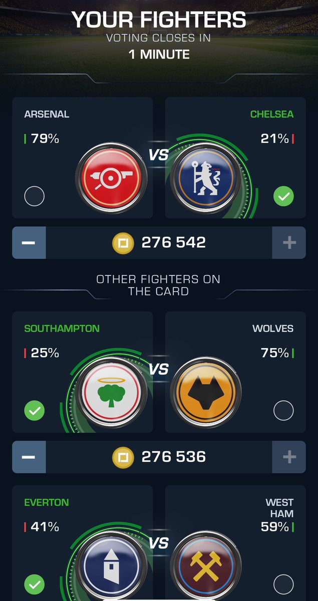 pawellwitt's tweet photo. GM 🥋⚽️ I rarely use blockchains other than Bitcoin but I’m a big fan of Up Only Gaming project @UPLAYERTWO on Hedera!!

🏆 They’re building a Layer 2 that will enable other projects to launch prediction games utilizing their platform! 

⚽️ First @UPLAYERTWO Showcase - @TopFlight_FB’s Up Only Football - is live!! ⬇️

✅ you can now predict winners of 8 upcoming Premier League matches using your $karate tokens inside the official @KarateCombat app 👇

✔️ Pick a winner  
✔️ Earn rewards for correct picks  
✔️ Compete for the leaderboard  
✔️ 80M Prize Pool 
       $FOOTBALL
⚠️ You don’t lose tokens for incorrect picks 

☑️ I just picked my winners!! 

👀 More info in quoted post below ⬇️