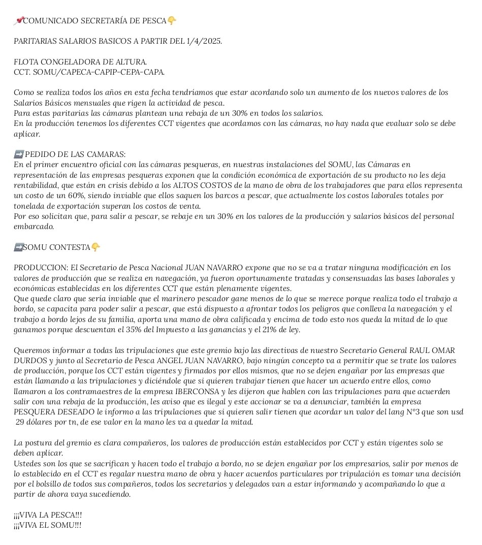 📌SECRETARIA DE PESCA👇