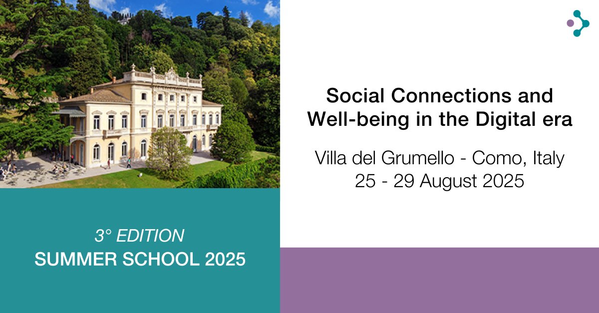 📍 We are pleased to announce the third edition of the summer school on Social Connections and Well-Being in the Digital Era.

📌  For more details on the program, the list of speakers, and logistics, visit the school’s homepage: cwde.lakecomoschool.org

Registration is now open!