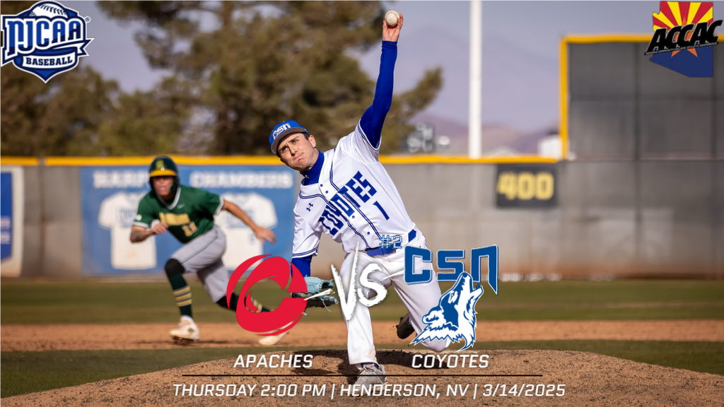 CSN_Baseball's tweet photo. ⚾ GAMEDAY ⚾️
🆚 | Cochise College Apaches
📆 | March 14, 2025
⌚ | 2:00 PM
🏟️ | Morse Stadium
📍 | Henderson, NV
📺 | Coyote Sports Network 
https://t.co/zKQoUSMZQg
🐺⚾️ #ForTheFront #BeatTheApaches 
@CSNCoyote https://t.co/VHsrZWyG3d