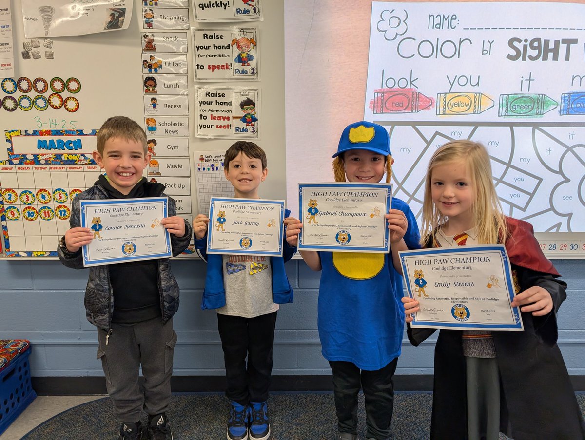 Congratulations to our class's High Paw Champions!