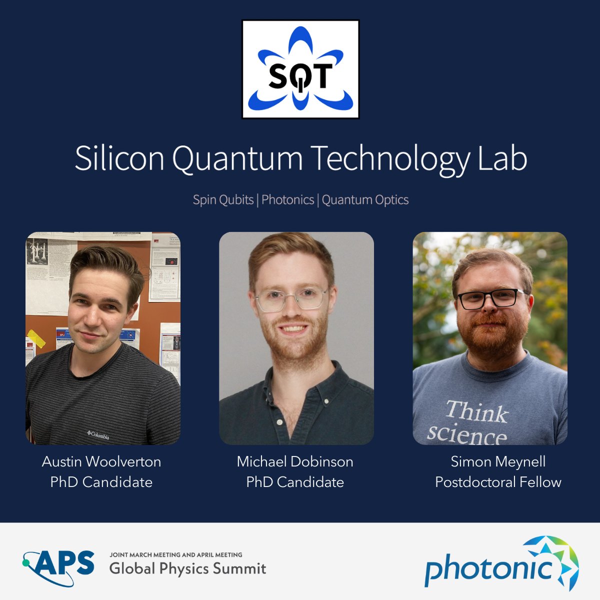 In addition to Team Photonic, members from the Silicon Quantum Technology Lab at <a href="/SFU/">Simon Fraser University</a> will also be presenting at the APS Global Physics Summit—a lab we collaborate with closely.

You can find them on the schedule below ⬇️

hubs.li/Q03bVDRd0

#TeamPhotonic #IYQ2025