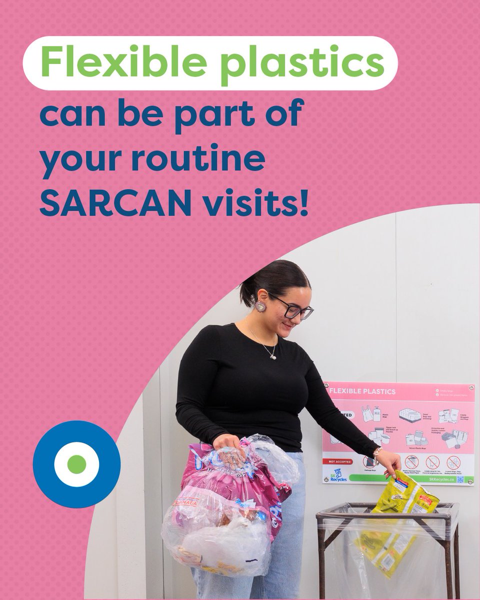 Did you know SARCAN depots in Saskatchewan now accept flexible plastics like food wrappers, zipperlock pouches for itemslike granola and rice, and even plastic produce bags? Make it part of your routine and help reduce waste! ♻️ 

Let’s keep SK green!  #SARCAN #SKRecycles