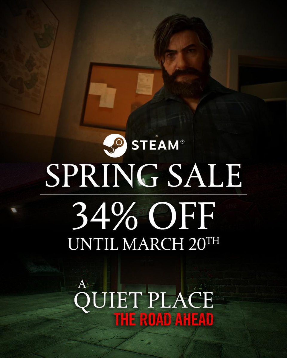 🌼The sound of blossoming deals? Silence. 🤫
Survive without a whisper in A Quiet Place: The Road Ahead, now 34% off on Steam!

Grab it now before it’s gone!

👉 bit.ly/AQP_Sale