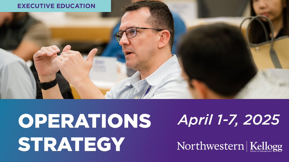 KelloggExecEd's tweet image. Looking to enhance efficiency, drive growth and achieve sustainable success? Join our Operations Strategy program to develop a personalized strategy that boosts #FinancialPerformance and strengthens your #CompetitiveAdvantage: kell.gg/topstrat 
#KelloggExecEd