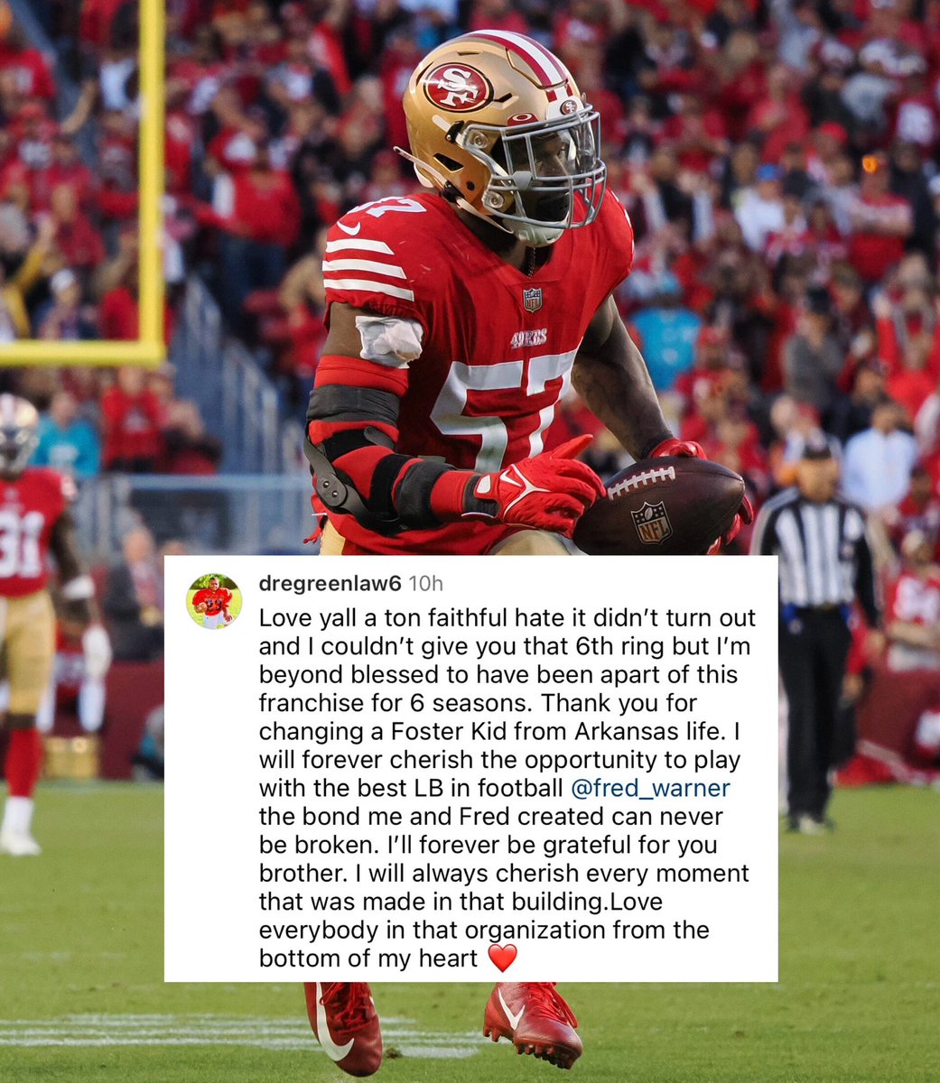 Coach_Yac's tweet image. Dre Greenlaw has a message for the Faithful 

H/T: @OurSf49ers