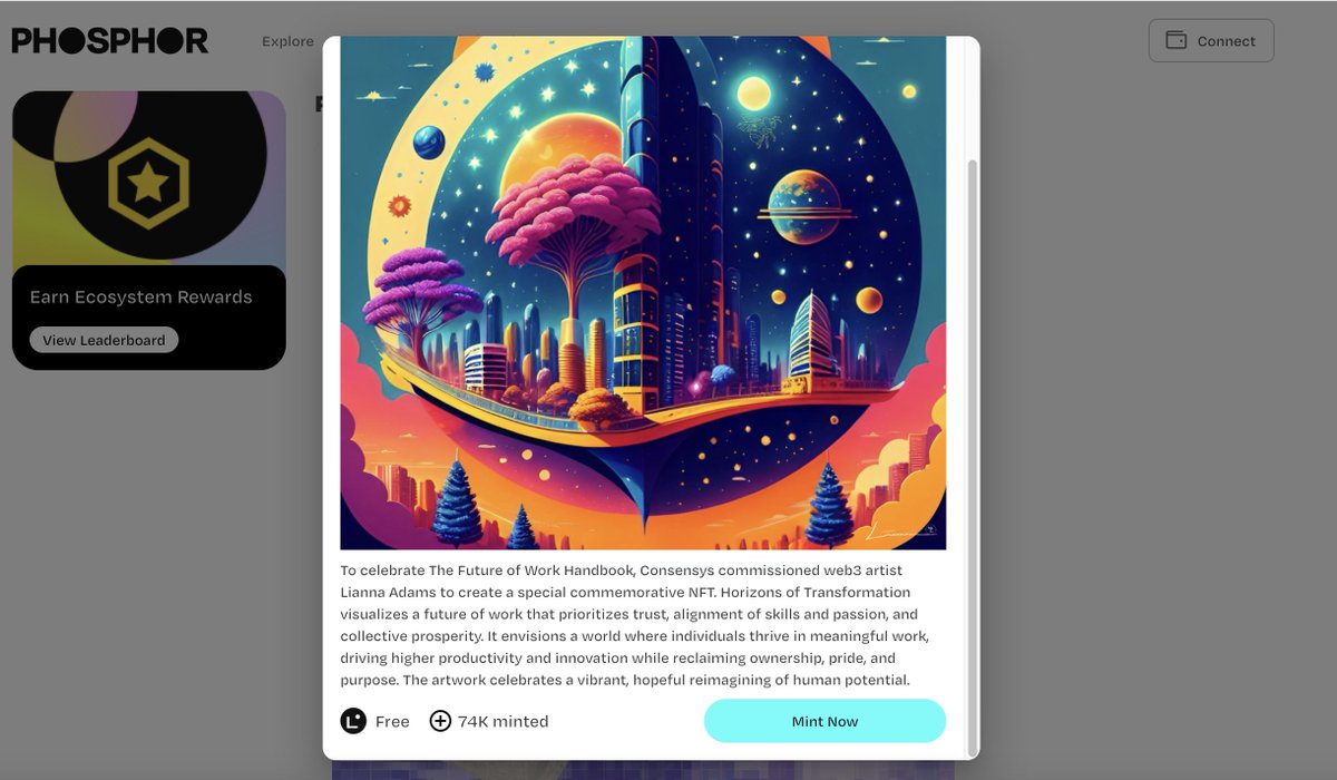 速领！手慢无！<a href="/Consensys/">Consensys.eth</a> 推出的全新纪念NFC，
免费！单钱包仅限领取一个！

领取链接：  phosphor.xyz/consensys/c/th…