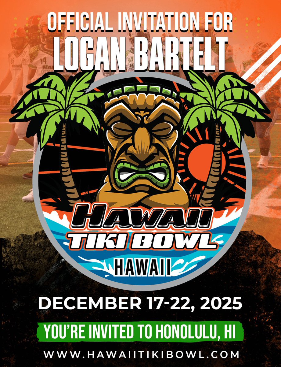 Logan Bartelt (@loganbartelt7) on Twitter photo Thank you to <a href="/FillippSAU/">Vince Fillipp</a> and the <a href="/HawaiiTikiBowl/">Hawaii Tiki Bowl</a> for the invite to the Hawaii Tiki Bowl! Thank you to <a href="/FillippSAU/">Vince Fillipp</a> and the <a href="/HawaiiTikiBowl/">Hawaii Tiki Bowl</a> for the invite to the Hawaii Tiki Bowl!