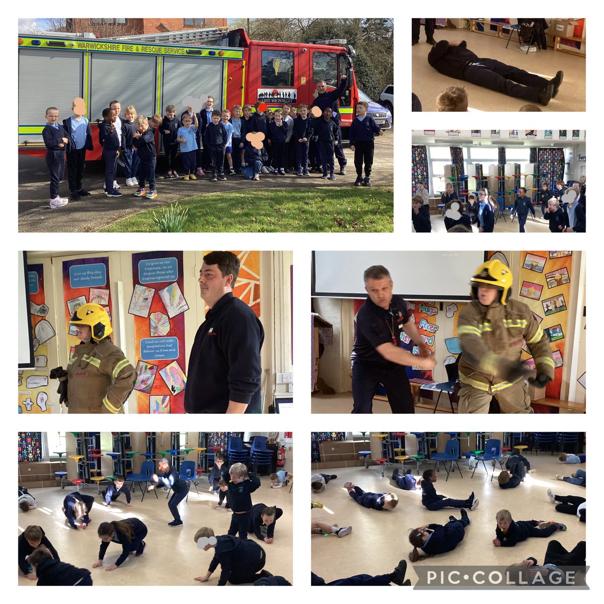 St Gemma’s enjoyed a visit from Warwickshire fire and rescue today. We learnt to Stop, Drop and Roll. Firefighter Manning really looked the part