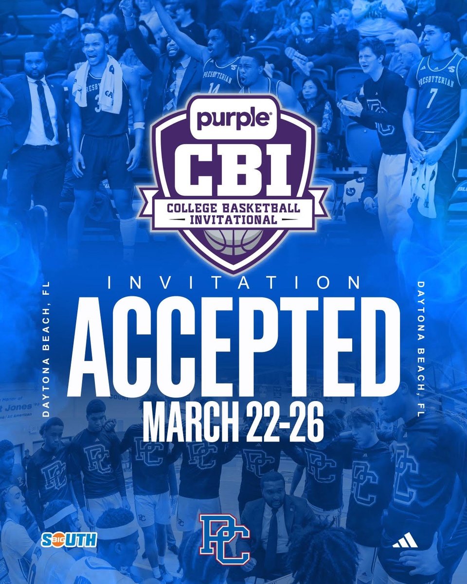 PC Basketball (@bluehosembb) on Twitter photo ๐๐ฎ๐ซ ๐๐๐๐ฌ๐จ๐ง ๐๐จ๐ง๐ญ๐ข๐ง๐ฎ๐๐ฌ
We have accepted an invitation to play in the <a href="/CBITourney/">Purple CBI</a>.
For the third time in PC's Division I era and for the second straight season, your Blue Hose will be playing postseason ๐.
#GoBlueHose | #ForEachOther ๐๐ฎ๐ซ ๐๐๐๐ฌ๐จ๐ง ๐๐จ๐ง๐ญ๐ข๐ง๐ฎ๐๐ฌ
We have accepted an invitation to play in the <a href="/CBITourney/">Purple CBI</a>.
For the third time in PC's Division I era and for the second straight season, your Blue Hose will be playing postseason ๐.
#GoBlueHose | #ForEachOther