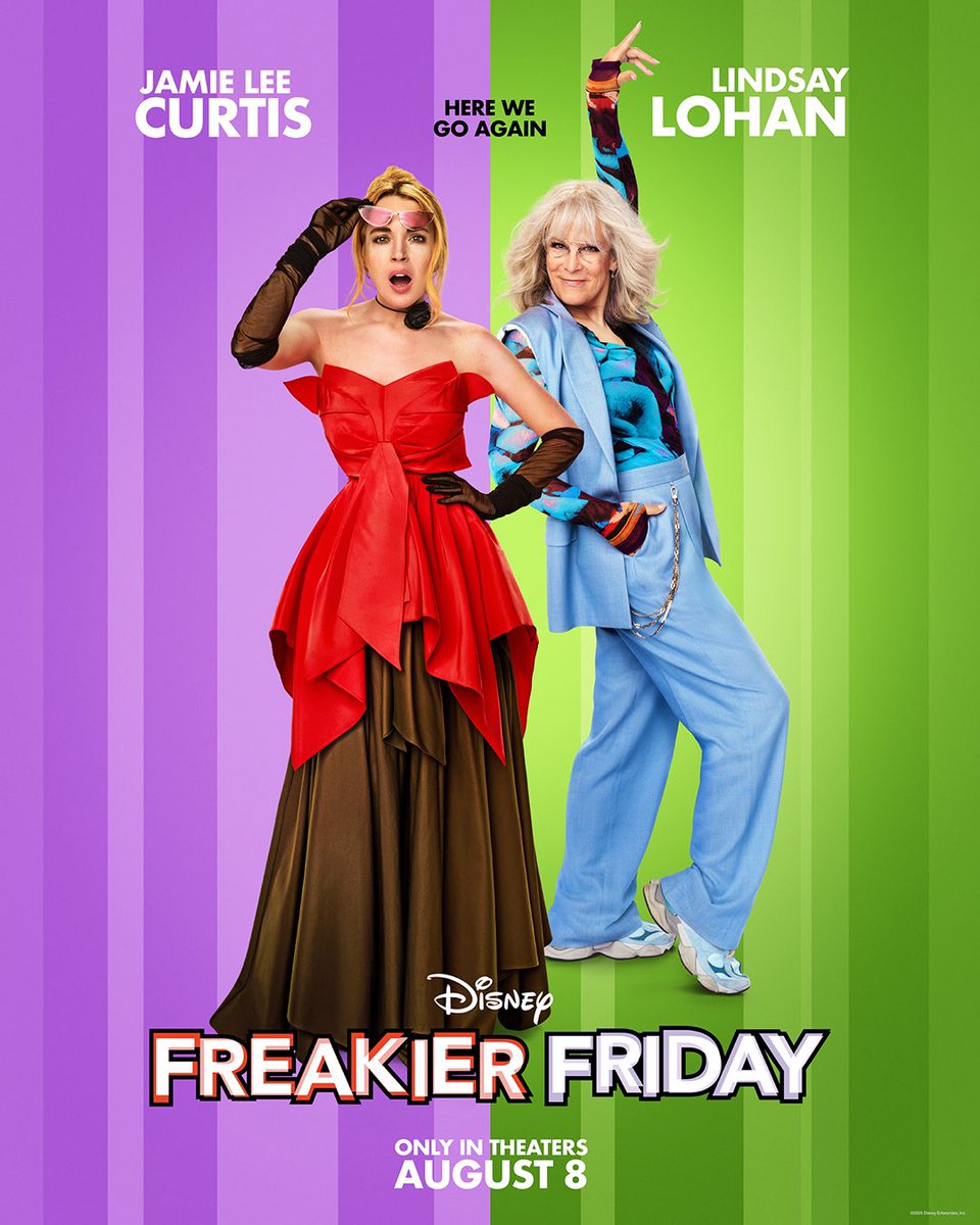 PopCrave's tweet photo. First poster for ‘Freakier Friday’ starring Jamie Lee Curtis &amp; Lindsay Lohan. https://t.co/XCb3TeYGJE