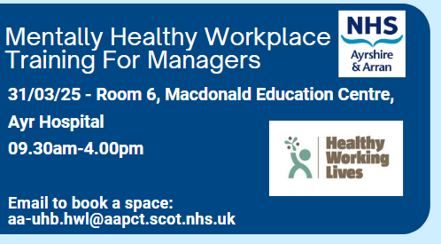 Mentally Healthy Workplace Training for Managers
Line managers have a role in supporting employees. This training demonstrates good practice in promoting a mentally healthy workplace, offering practical examples of how to support employees experiencing mental health problems