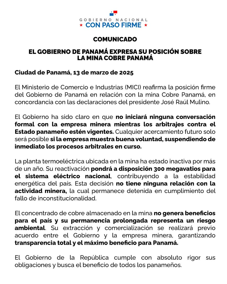 Comunicado. #ConPasoFirme 🇵🇦