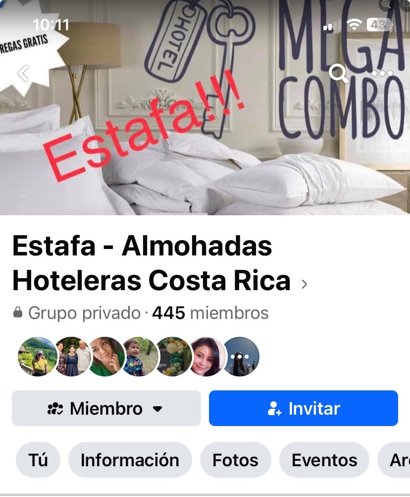 marcar71's tweet photo. Hay una página en Facebook que se llama Estafa - Almohadas Hoteleras Costa Rica, donde muchas personas informan sobre las estafas de las que han sido víctimas al comprar en Almohadas Hoteleras Costa Rica. Es increíble la cantidad de gente estafada. Una sobrina fue víctima hace unos 3 años. La identidad y números de cuenta de los dueños de ese “negocio” son harto conocidos. Hay personas que ya han puesto denuncias. ¿Por qué el @oij_Organismo no actúa? cc @PoderJudicialCR
