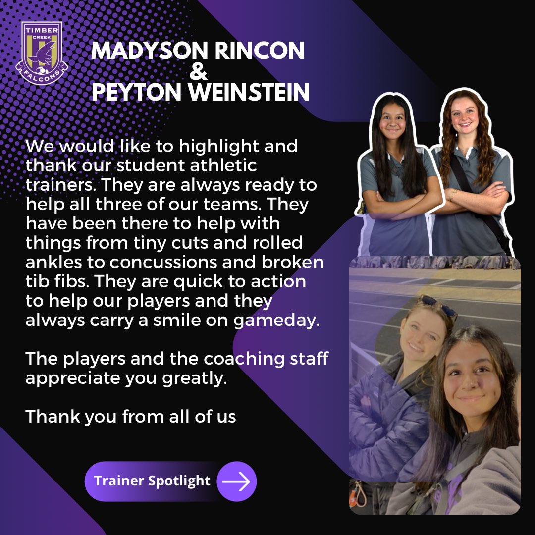 We want to celebrate our two awesome student trainers. Thank you for all that you do!