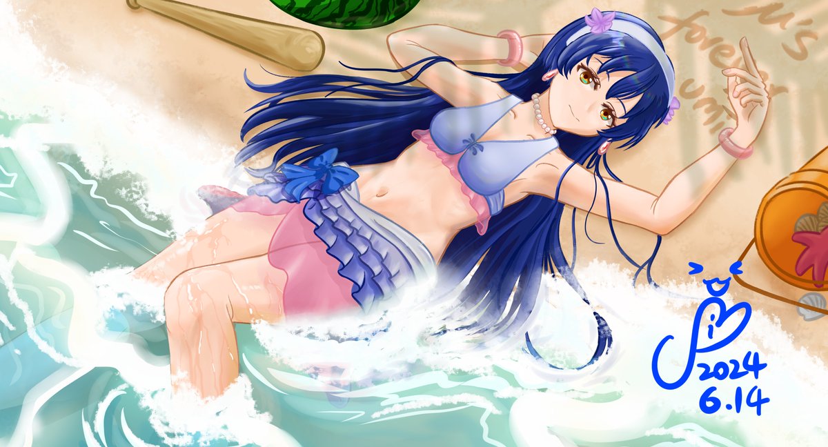 UmiimU315's tweet photo. 海未ちゃん、お誕生日おめでとう ！！！！！💙🌊🏹
いつまでも好きだよ！！！
#園田海未生誕祭2025 https://t.co/yAJQVYTQHh