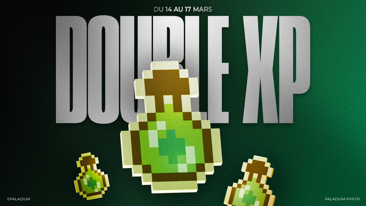 🚨ALERTE🚨

Double XP tout ce Week End sur Paladium !

Amusez-vous bien ! :p