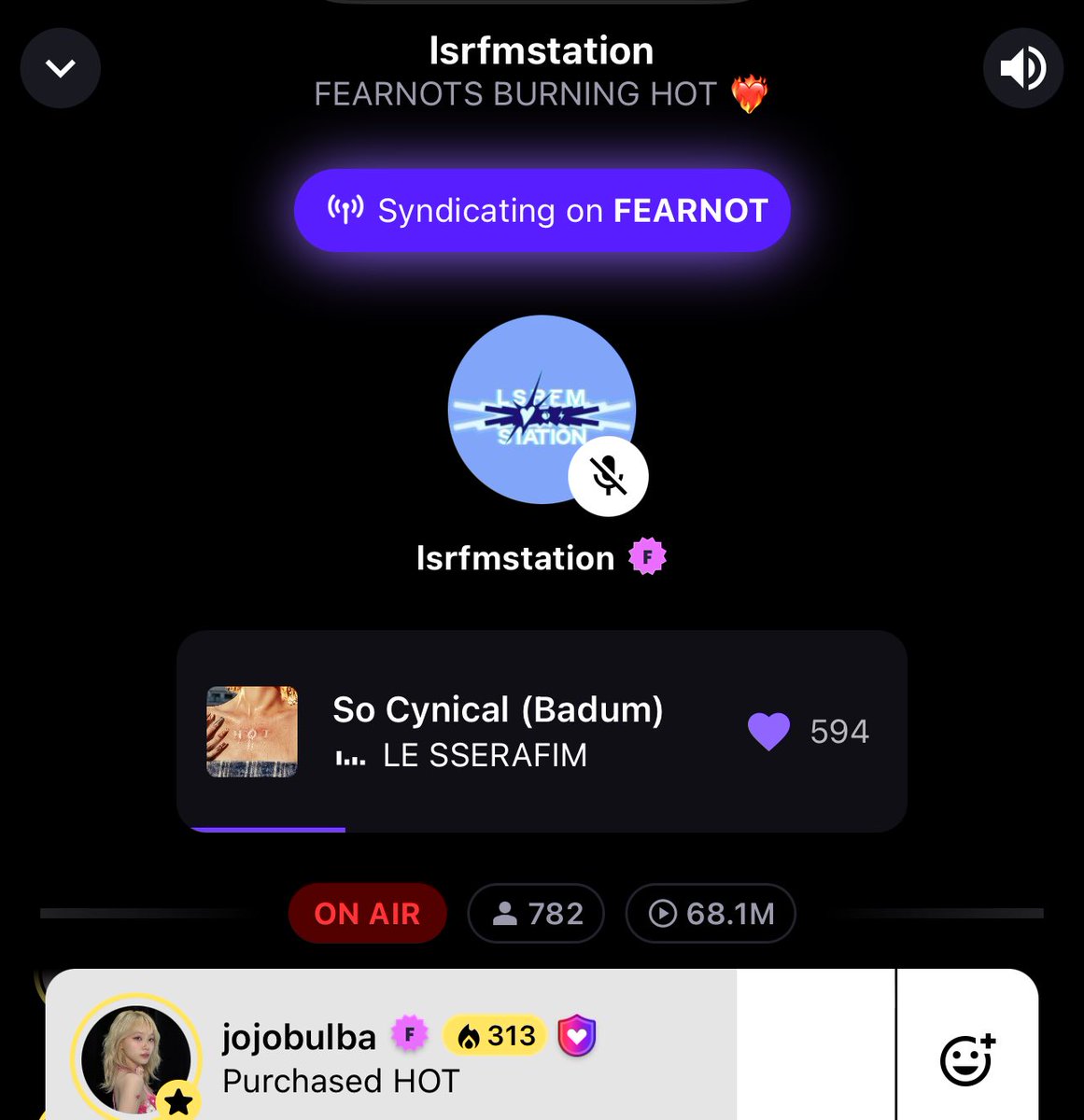 Can we reach 800+ listeners &amp; 350+ sales on Stationhead? We need all FEARNOT to connect their Spotify premium accounts/Apple music to SH to get our streams up! 

Day 1 tracking timer is ticking 🚨

🎶: share.stationhead.com/h2740oe0jwzb

#LE_SSERAFIM #르세라핌 
#LE_SSERAFIM_HOT
