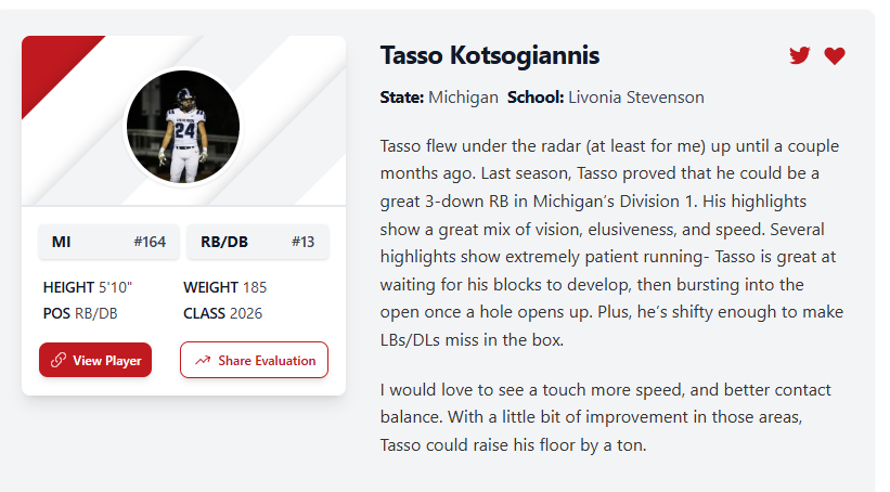 Tgiannis24's tweet photo. Thank you @PrepRedzoneMI @alex_pallone for the write up and positive words.  Bigger, faster, stronger in 2025! 

@SHSSpartanFB @RandyMicallef @nicoa13 @JaredPurcellDET @TylerGrahamSI @TheD_Zone @TopPreps @SBLiveMI @MIexposure @AllenTrieu @folsombrandonj @Bryan_Ault @MavsMichigan https://t.co/LWlma5h5Mq
