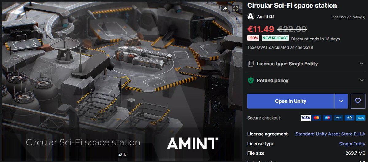 ArvisMag's tweet photo. "Circular Sci-Fi space station" (https://t.co/rxbHfjDlHq) is available on the Unity @AssetStore and with a nice discount for the next 14 days. #gamedev #madewithunity #unity https://t.co/Hk5ewPGImu
