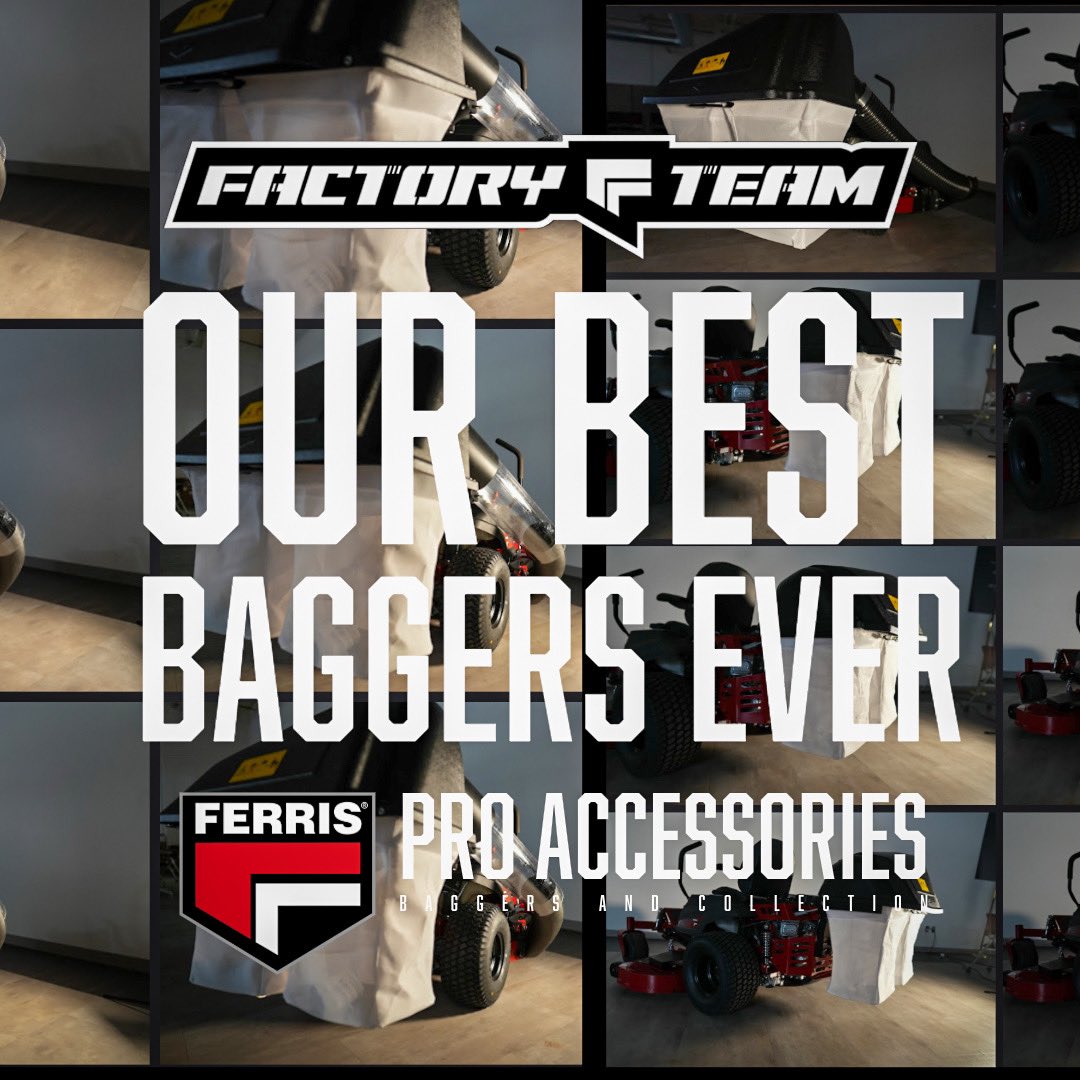 💪 Now is the time. Get the Ferris Pro Accessories to take your machine to the next level at your Ferris Dealer. #factoryteam #ferris #baggers ferrismowers.com