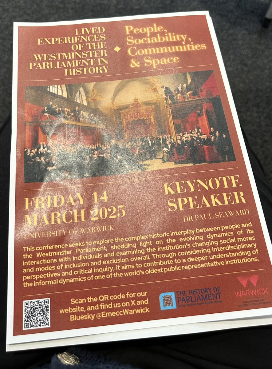Fab day <a href="/uniofwarwick/">University of Warwick</a> for the ‘Lived Experiences of the Westminster Parliament in History’ conference organised <a href="/ChloeChallender/">Chloe Challender</a> &amp; <a href="/BrendanJTam/">Brendan Tam</a> 

Great to talk about women MPs &amp; parliamentary space (e.g. Lady Members’ Rooms), and be on a panel with <a href="/satisfactory20/">Mari Takayanagi</a> &amp; <a href="/EmmaPeplow/">Emma Peplow</a>