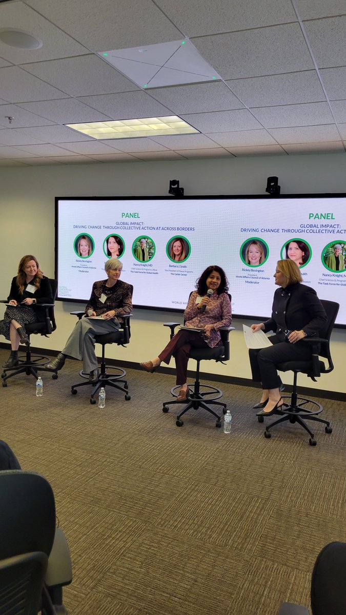 worldaffairsatl's tweet photo. Later, Fellows engaged in a thought-provoking lunch and discussion titled Global Impact: Driving Change Through Collective Action Across Borders with Madhu Deshmukh from CARE, Dr. Nancy Knight from The Task Force Global Health, and Barbara J. Smith from The Carter Center. https://t.co/yahtwLUZBl