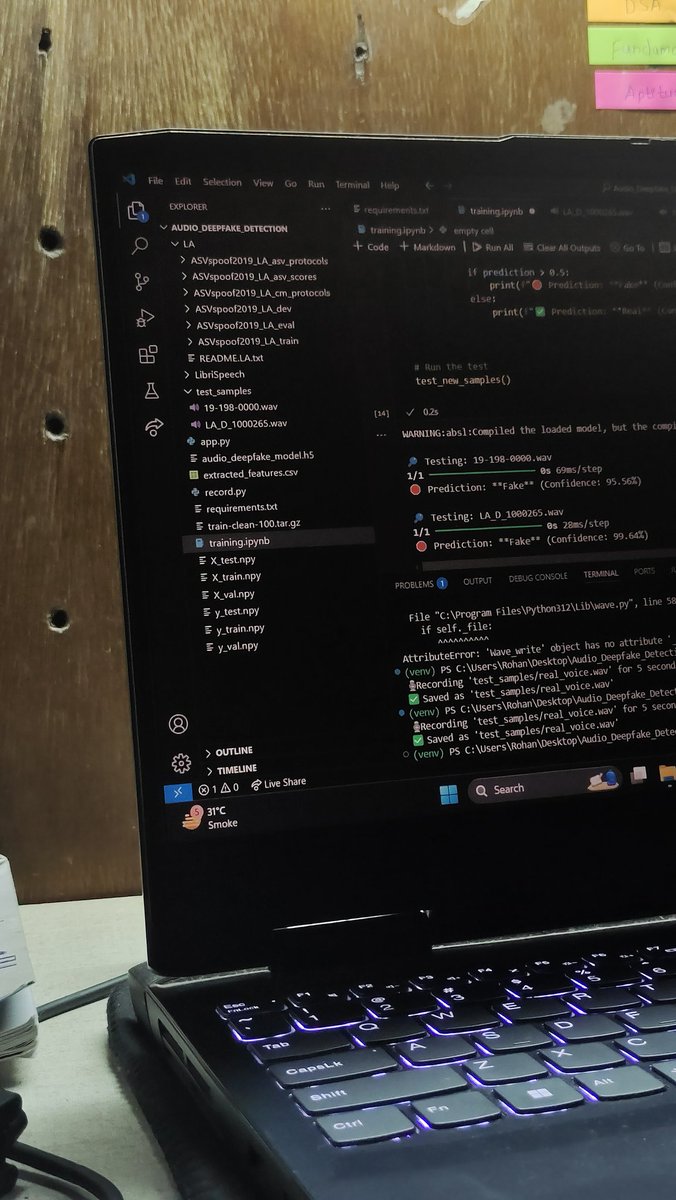 RohanBage_'s tweet image. Todayโs grind: Daily LeetCode Q โ
, hours reprocessing my audio deepfake detection project only to hit a failed test ๐. No gym today (Holi closure) but back to the grind tomorrow! #CodingGrind #DSA #ML #StudyAndGym