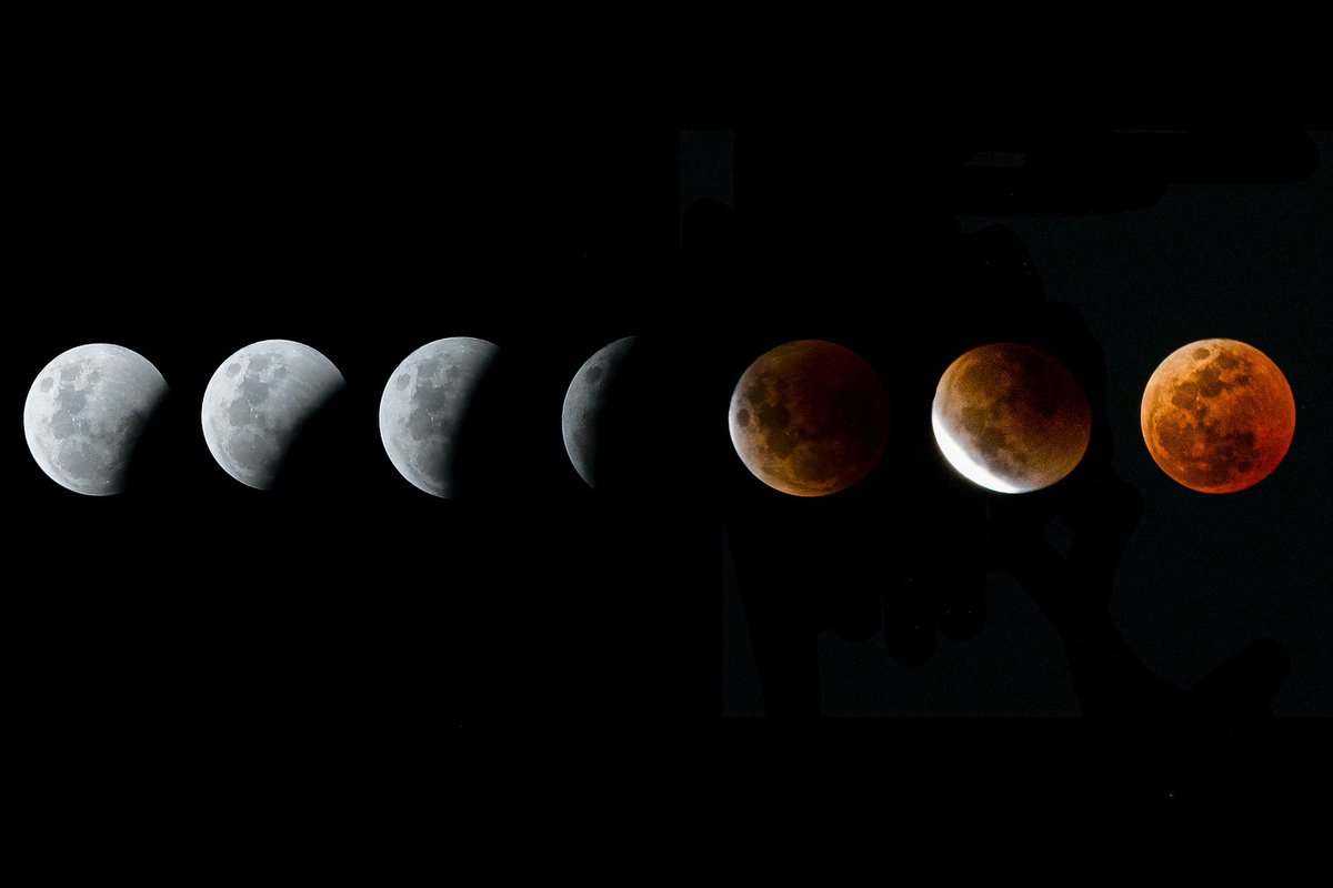 Las fases del eclipse lunar 
#EclipseLunar #canonphotography