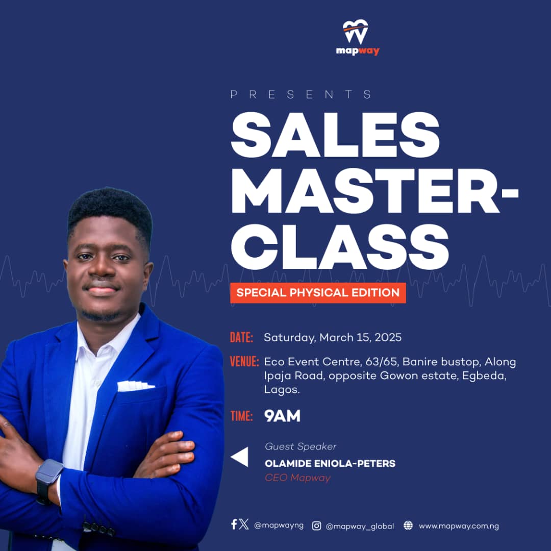 MapwayNG's tweet photo. COUNTDOWN ALERT!
Few hours left!
Sales Masterclass - March 15, 2025, 9 AM, Eco Event Centre, Lagos
Learn from Olamide Eniola-Peters and transform your sales game!
Secure your spot NOW! #SalesMasterclass https://t.co/fqs6seDZwV