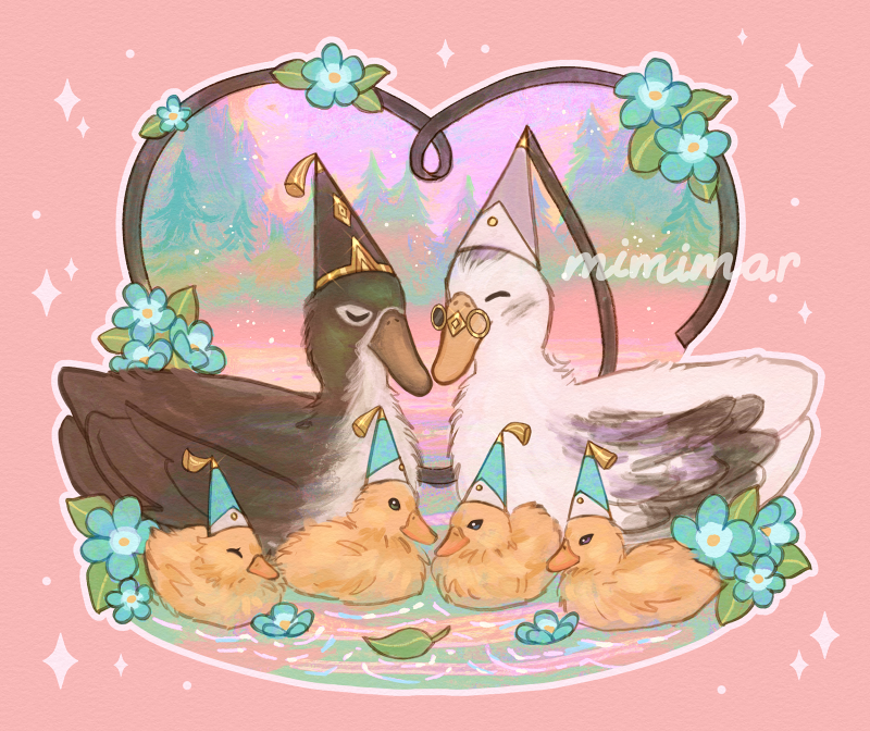 「witch duck family #Δ帽子 #witchhatatelier」|mimimar🌸💜comms open!のイラスト