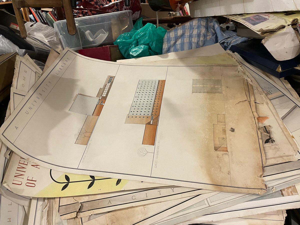 HoneypearsComix's tweet image. Relics in Ruthven Lane has a pile of architectural drawings from the 50s, all by the same U of Manchester student, T Markus. Fans of brutalism might be interested (@nebopeklo)?