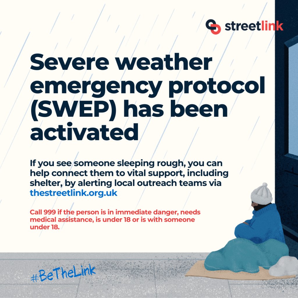 Mayor of London, Sadiq Khan (@mayoroflondon) on Twitter photo 🚨 SWEP has been activated to ensure anyone sleeping rough has access to emergency accommodation during the cold weather.
If you see someone in need, alert <a href="/StreetLink_/">StreetLink</a> to help connect them with support. #BeTheLink 🚨 SWEP has been activated to ensure anyone sleeping rough has access to emergency accommodation during the cold weather.
If you see someone in need, alert <a href="/StreetLink_/">StreetLink</a> to help connect them with support. #BeTheLink