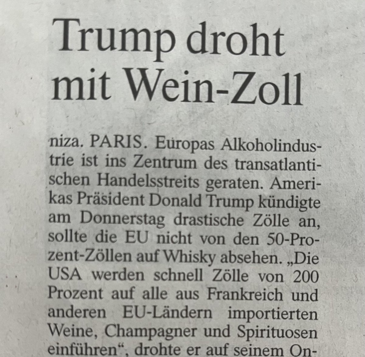 Mal wieder aus der Rubrik „Mit Wein Politik machen“ - hatten wir alles schonmal… 🍷🍾🚫