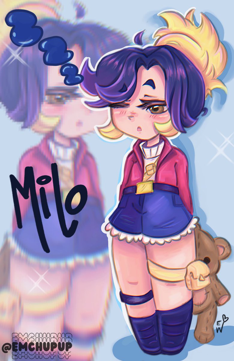 ᡣ • . • 𐭩 ♡ 
Here is my part of the art trade with <a href="/Besk_02/">Besk?</a>  ☁️💤🌙🧸 -MILO-
I learned so much from working on this one, tried &amp; tested out many different new things! Thank you sooo much <a href="/Besk_02/">Besk?</a> for doing this with me 🩵 hope you enjoy (˶ˆᗜˆ˵) 
#artmoots #illustration