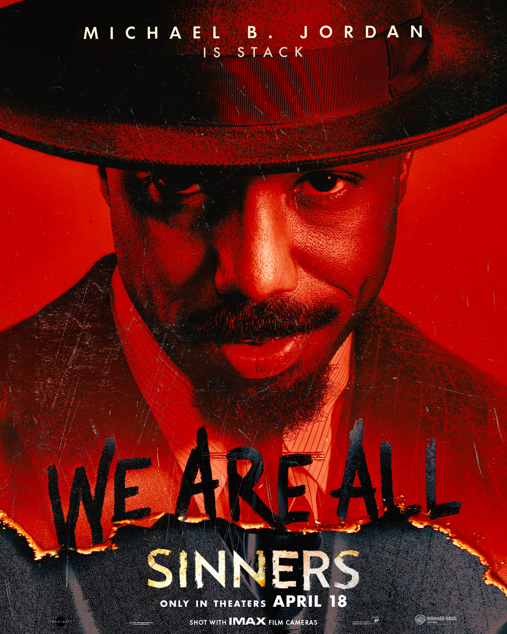 Rode Sinners posters met Michael B. Jordan 