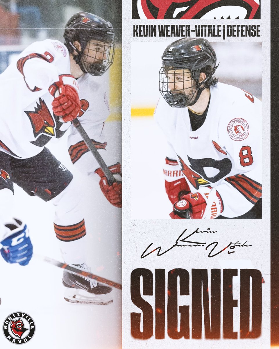 𝗡𝗘𝗪𝗦: Havoc sign D Kevin Weaver-Vitale ahead of Friday night matchup in Pelham.

The Toronto native appeared in 94 games over four seasons at Plattsburgh, recording 55 points (12 goals, 43 assists).

📰 bit.ly/WeaverVitale

All transactions this season are brought to you