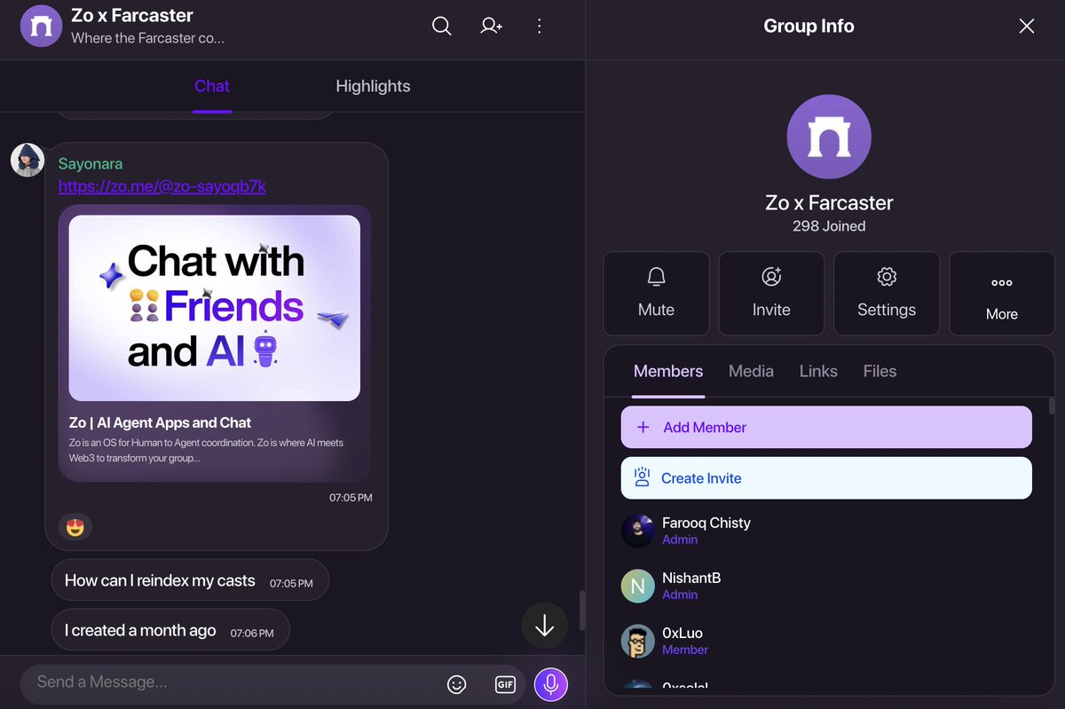Zo | zo.me (@joinzo) on Twitter photo Any Farcaster fans from our Zo fam who want to join this?
Once you join, you'll be greeted by the agents of either <a href="/VitalikButerin/">vitalik.eth</a> <a href="/balajis/">Balaji</a> or <a href="/dwr/">Dan Romero</a> Any Farcaster fans from our Zo fam who want to join this?
Once you join, you'll be greeted by the agents of either <a href="/VitalikButerin/">vitalik.eth</a> <a href="/balajis/">Balaji</a> or <a href="/dwr/">Dan Romero</a>