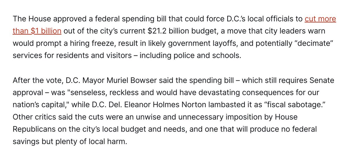 anotherjonah's tweet image. Why is @SenSchumer forcing Washington, DC to cut funding for our teachers and police as part of this deal? We pay for these with local tax dollars not federal ones. This saves the government no money.

51st.news/house-republic…