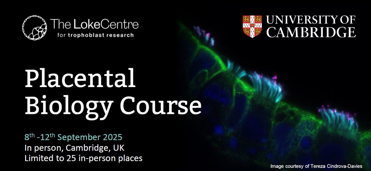 Loke Centre for Trophoblast Research (@loke_ctr) on Twitter photo ⏳1 week to go - applications for the 2025 Placental Biology Course close on 21 March!
For any scientist interested in placental biology. In person course, this September! 
🔗 Apply now: trophoblast.cam.ac.uk/placentalbiolo… ⏳1 week to go - applications for the 2025 Placental Biology Course close on 21 March!
For any scientist interested in placental biology. In person course, this September! 
🔗 Apply now: trophoblast.cam.ac.uk/placentalbiolo…