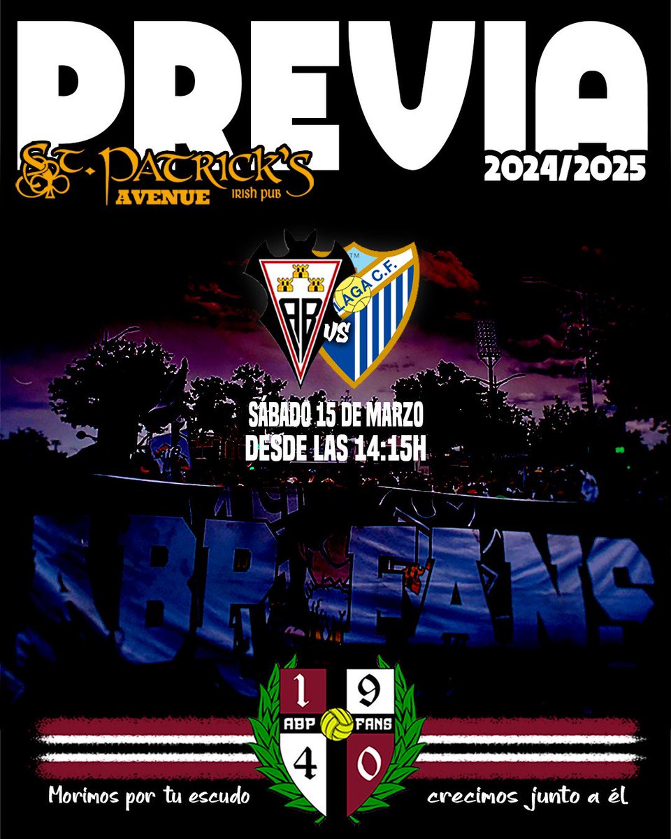 abpfans1940's tweet image. No hay excusas, el equipo nos necesita y ahí estaremos 🫵🦇.

🚨Previa 14:15H.
📍St. Patrick’s Avenue.
