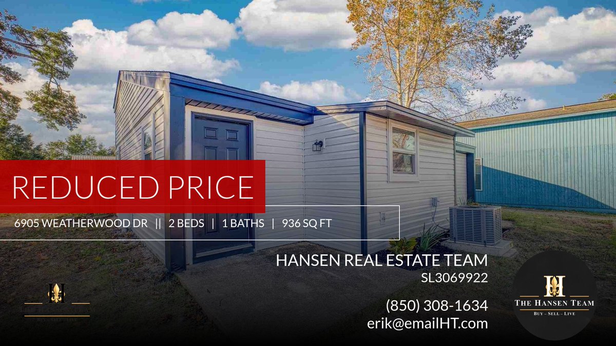 HansenTeam's tweet photo. 📍 Reduced Price 📍 This recently reduced home at 6905 Weatherwood Dr in Pensacola won't last long, so, don't wait to set up a showing! Reach out here or at (850) 308-1634 for more information!

Erik Hansen Real Estate Team
KW Real... https://t.co/auVvI0byxD https://t.co/ZokSAESoUn