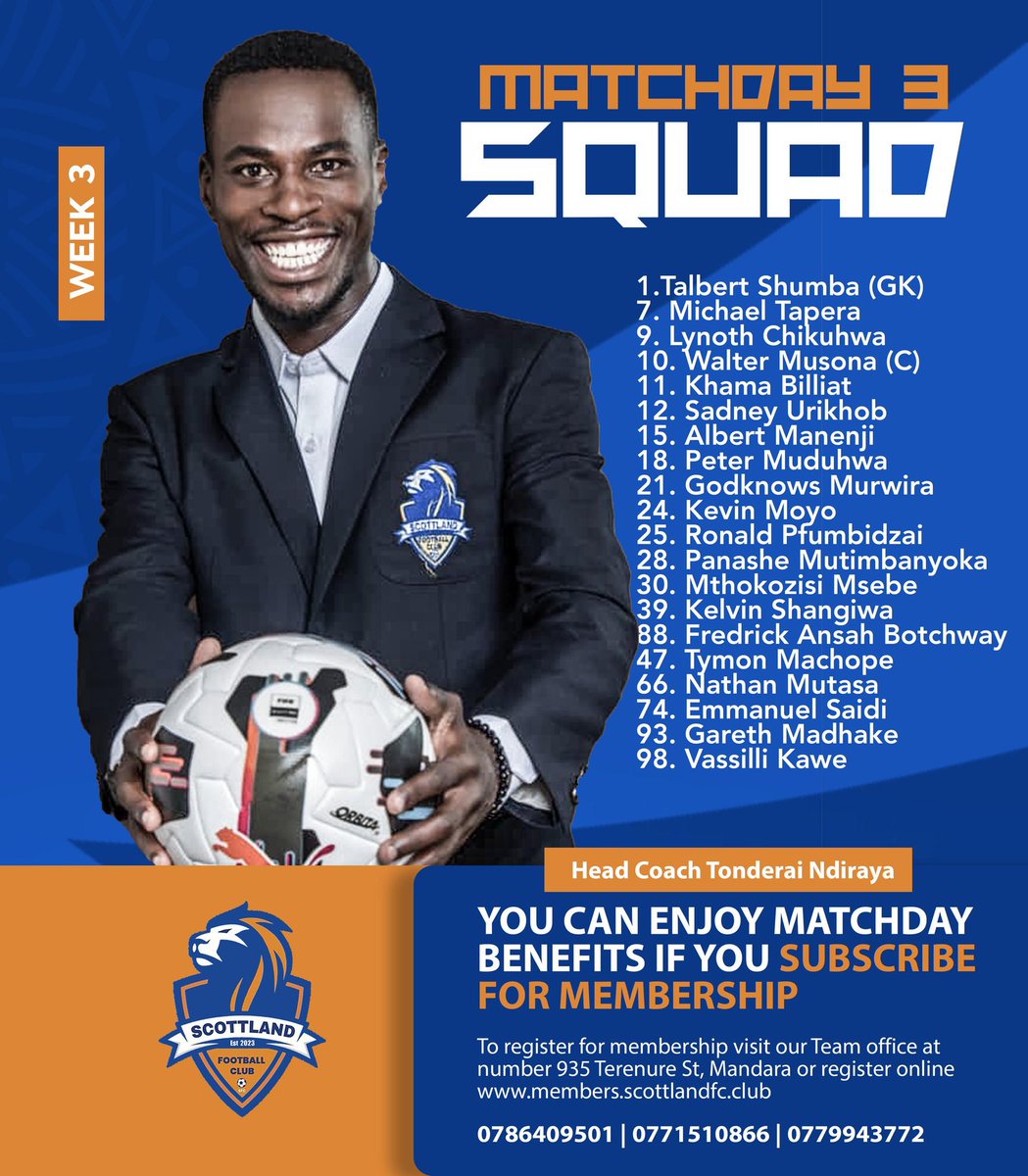 ScottlandFC's tweet image. 🚨𝗠𝗔𝗧𝗖𝗛𝗗𝗔𝗬 𝟯 𝗦𝗤𝗨𝗔𝗗

Behold the Scotts for MatchDay 3

#TheNewChapter